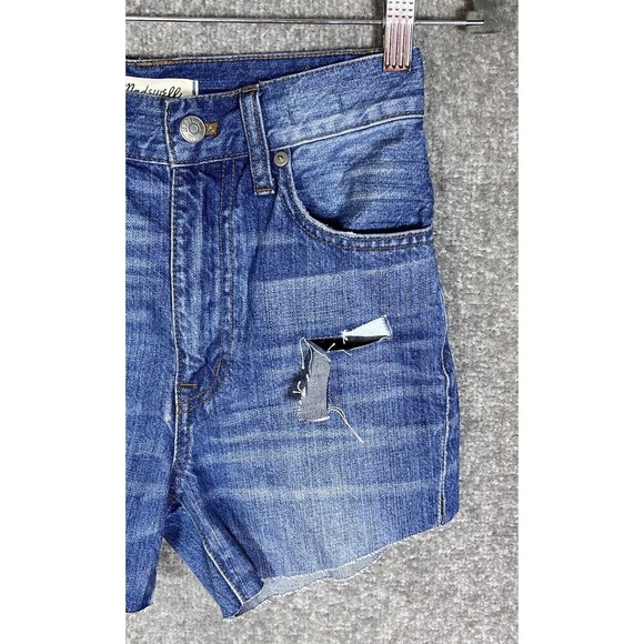 Madewell Rigid Skinny Cutoff Jean Shorts Womens Size‎ 23 Distressed Blue Denim - Picture 7 of 13